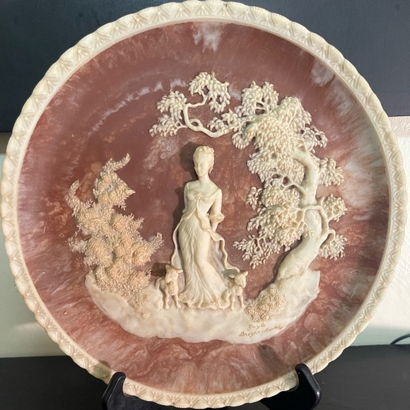 Stunning Vtg LORD BYRON Marble “She Walks in Beauty” Collectors Plate - Picture 11 of 11